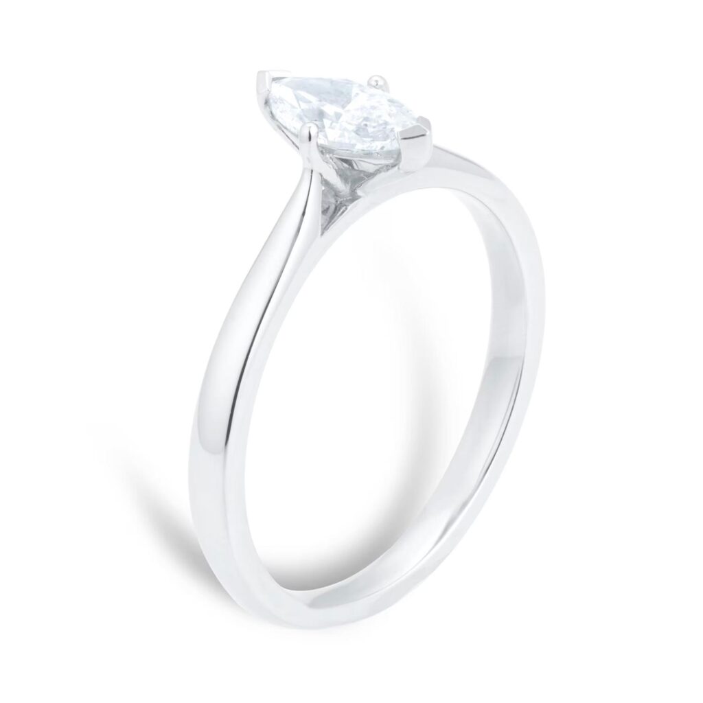 Platinum 0.50ct Marquise Cut Solitaire Engagement Ring